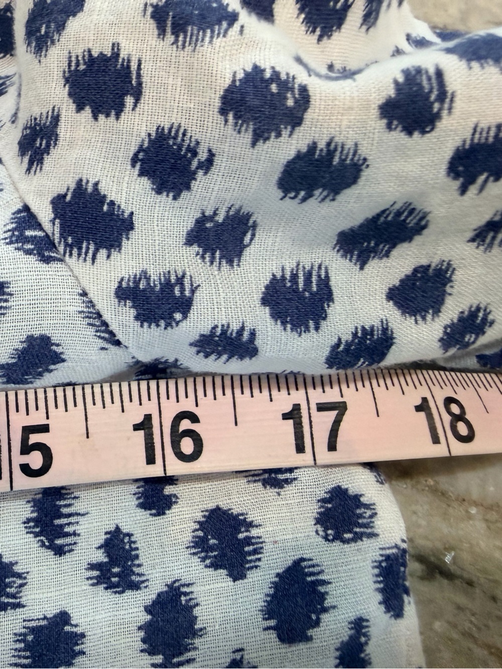 Hester & Orchard Linen Blend Button Front Blouse Small Navy White Print Top - Picture 7 of 9